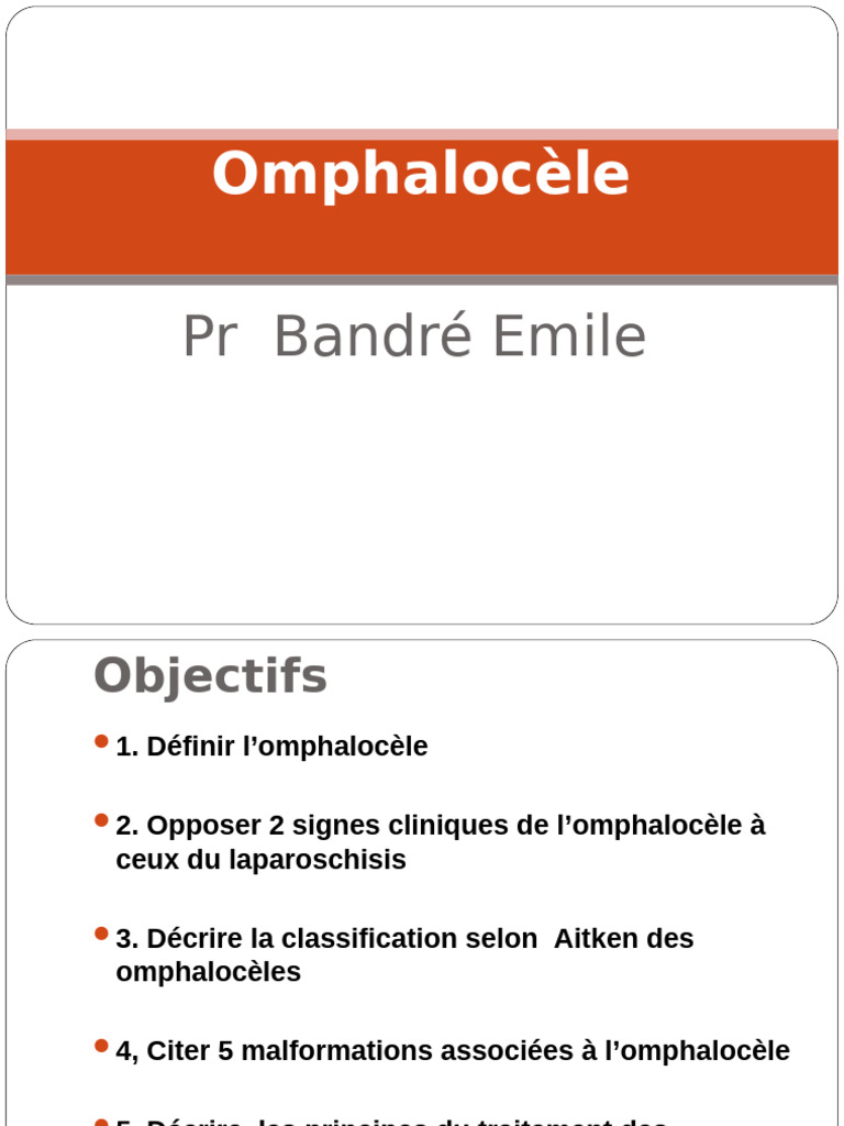 Classification Aitken de l'omphalocèle | PDF | Cardiopathie congénitale ...