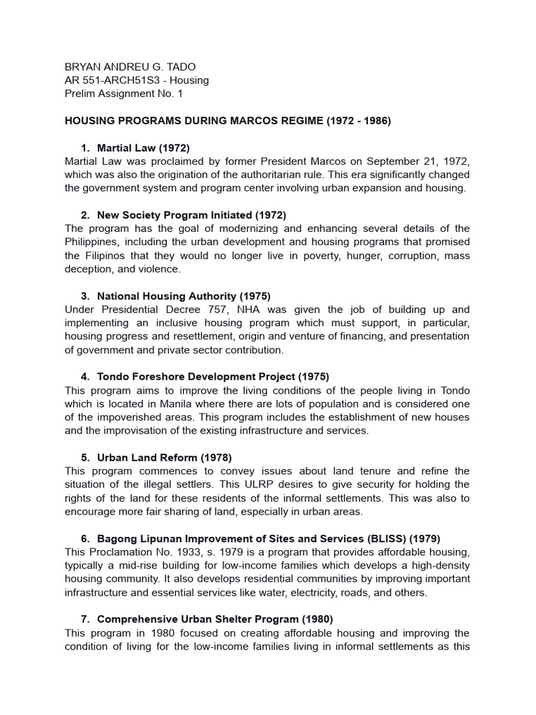 Housing Assignment Pdf Housing Poverty