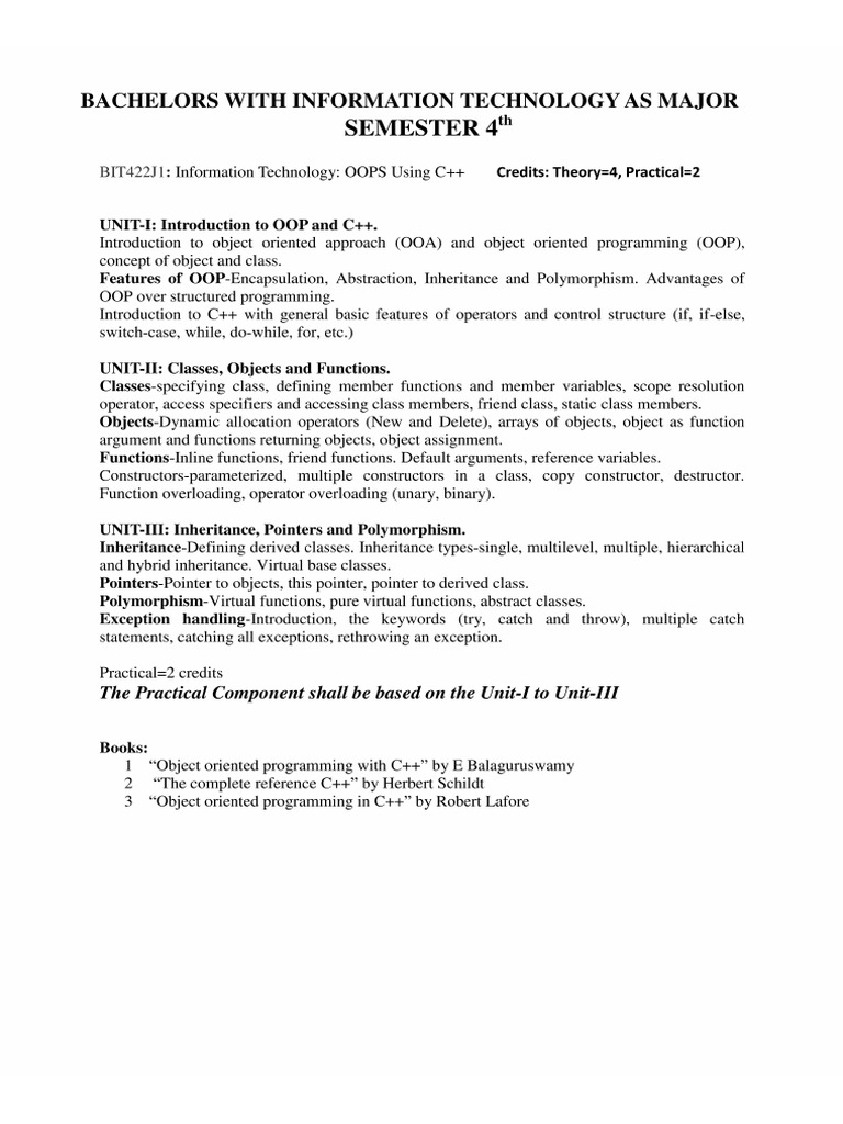 Syllabus For 4th Sem | PDF