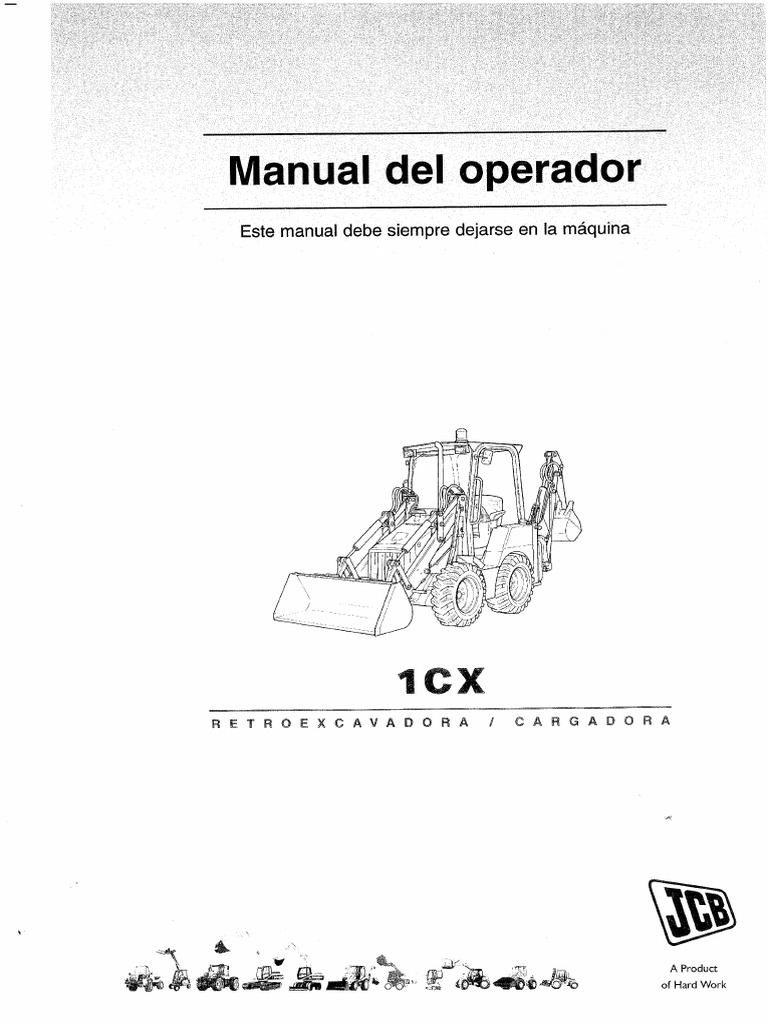 Manual mini retroexcavadora mixta jcb mod 1cx pdf