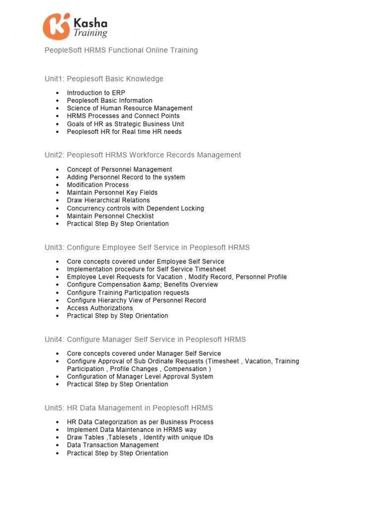 PeopleSoft HRMS Functional Training Guide | PDF | Business Economics ...