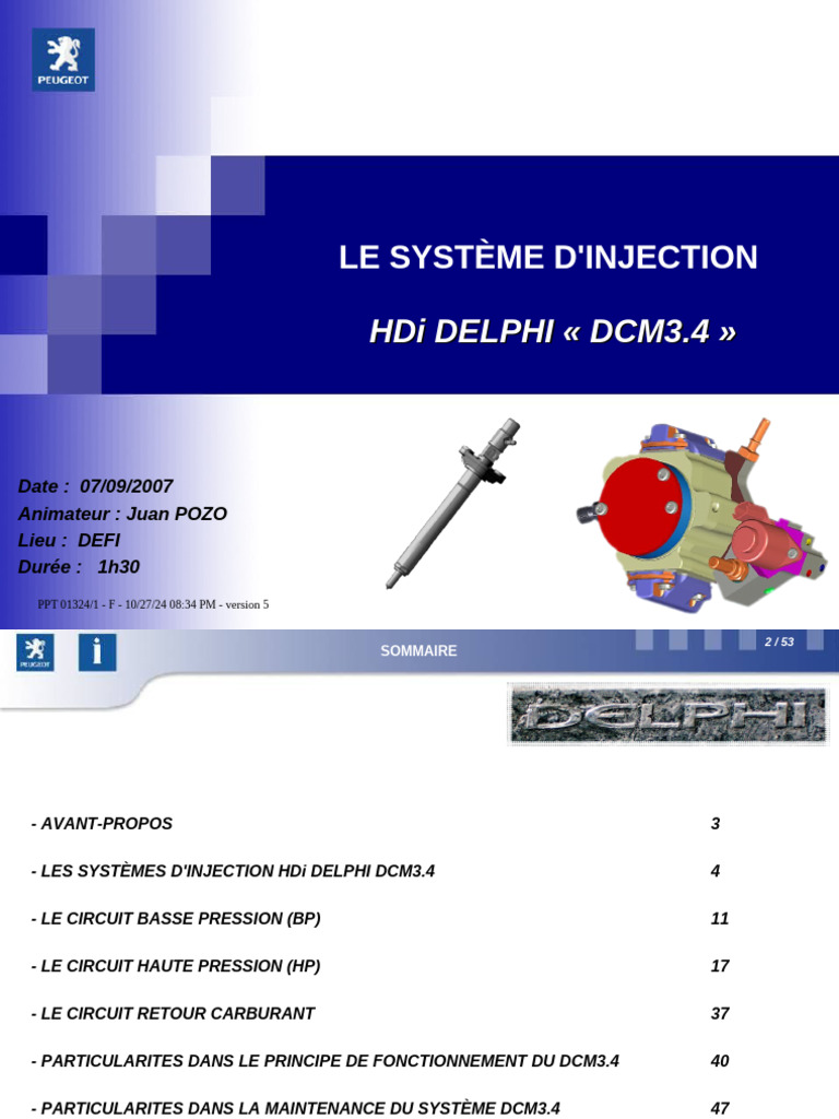 Système d'injection HDi Delphi DCM3.4 | PDF | Injection (moteur) | Pompe