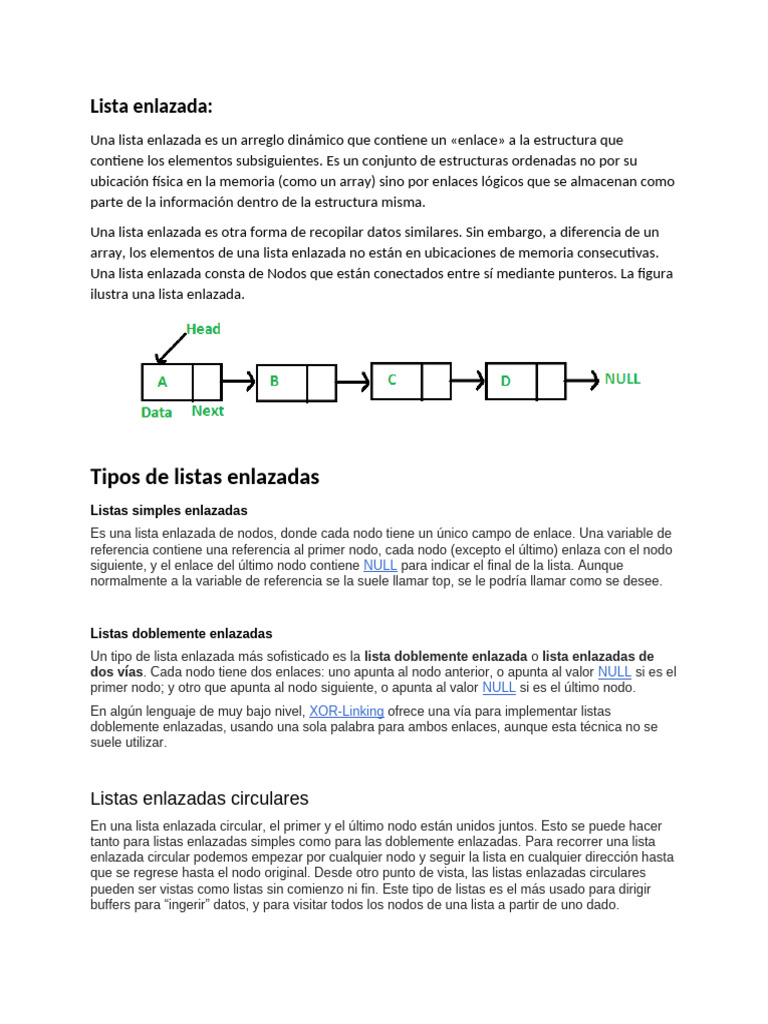 Lista Enlazada | PDF | Recuperación de información | Gestión de datos