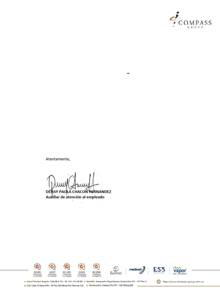 Certificado Laboral de Leidy Saenz | PDF | Crecimiento personal y ...