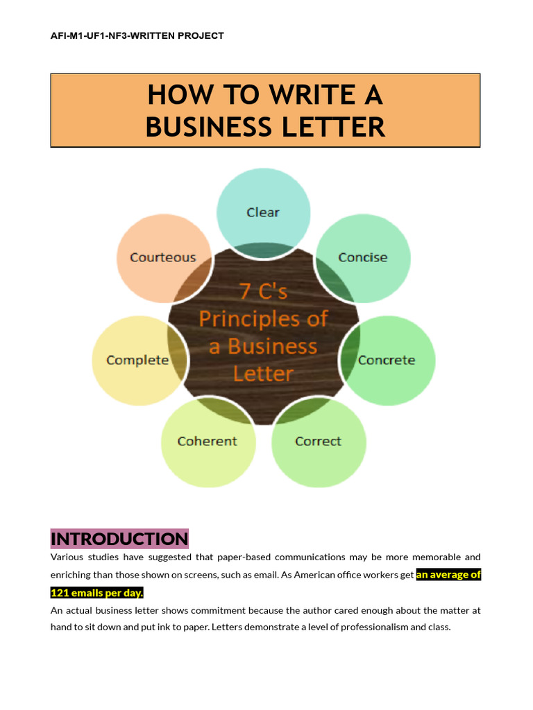 Business Letter - Basic Structure | PDF
