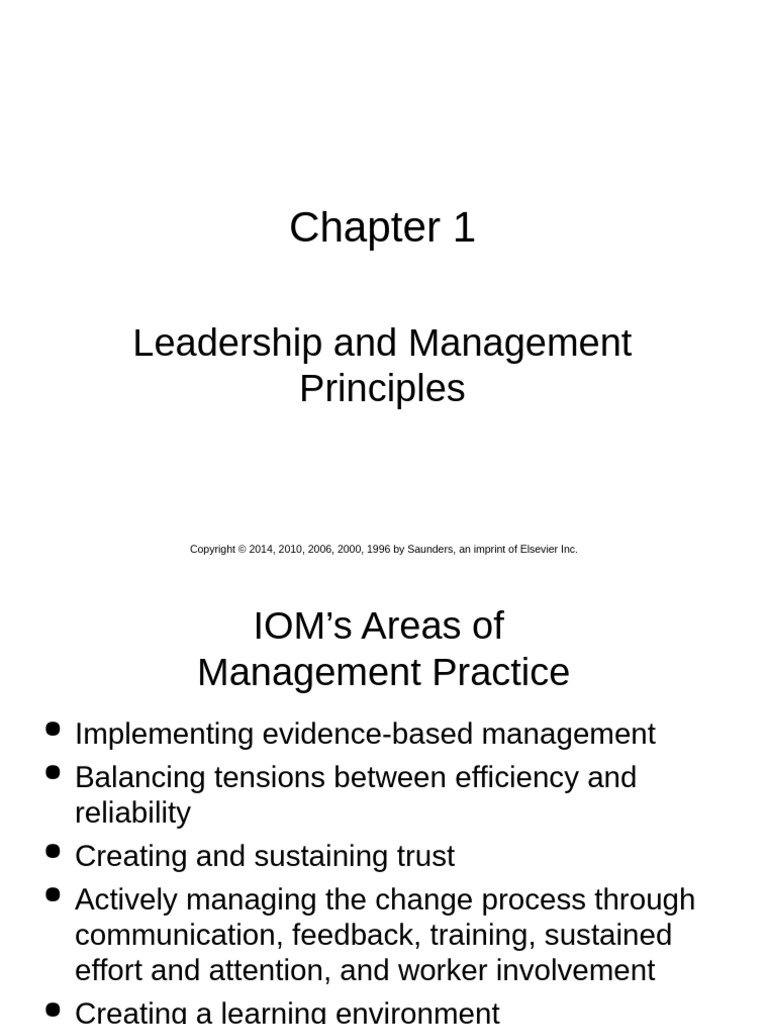 Chapter - 01 Leadership and Management Principles | PDF | Leadership ...