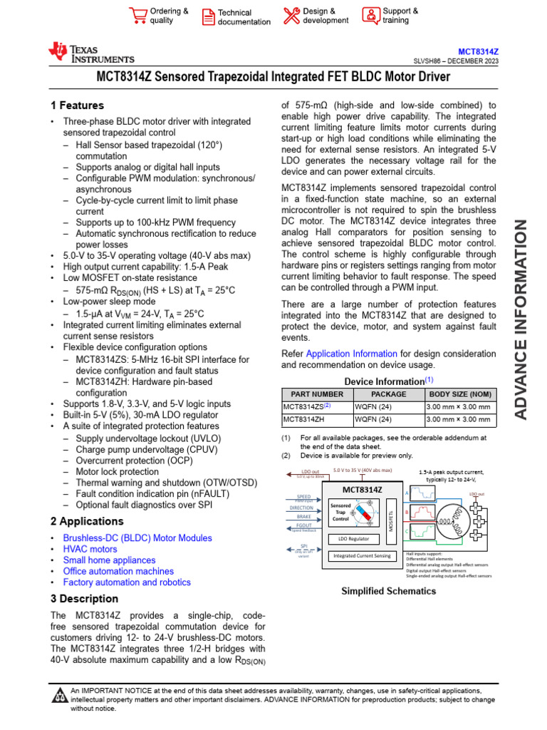 MCT 8314 Z | PDF | Capacitor | Power Supply