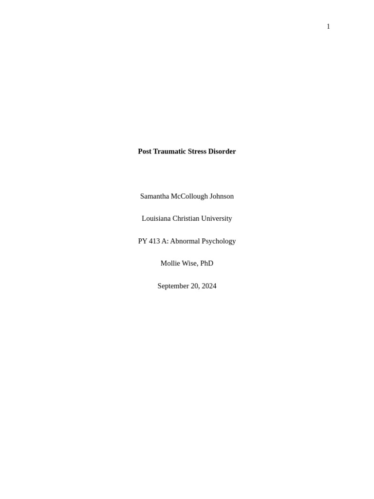 Post Traumatic Stress Disorder | PDF | Psychological Trauma | Mental ...
