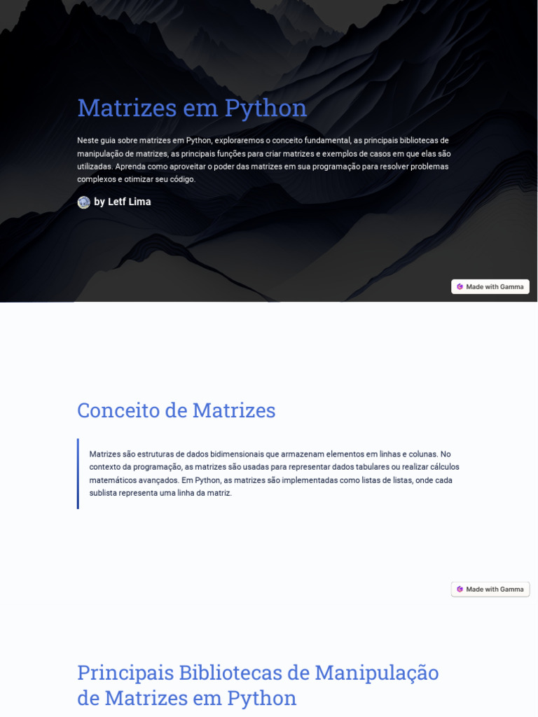Matrizes Em Python | PDF