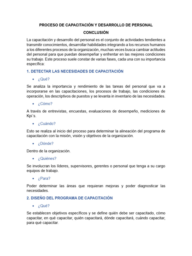 Capacitación y Desarrollo de Personal | PDF | Gestión de recursos ...