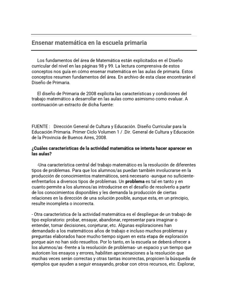 Enseñanza de Matemáticas en Primaria | PDF | Evaluación | Enseñando