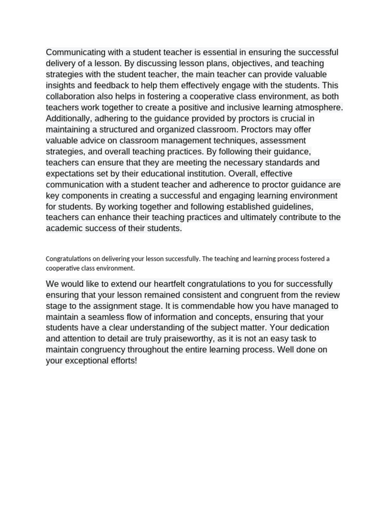Effective Communication with Student Teachers | PDF