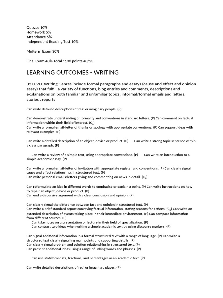B2 Level Writing Skills and Opinion Essays | PDF | Essays | Information