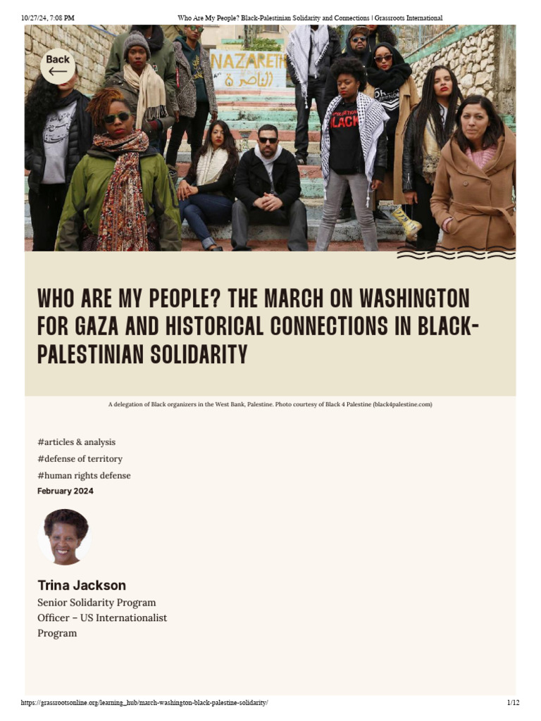 Who Are My People: Black-Palestinian Solidarity and Connections ...