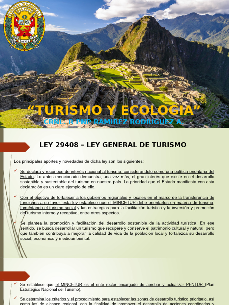 F Ley 29408 Ley General De Turismo Pdf Turismo Sustentabilidad