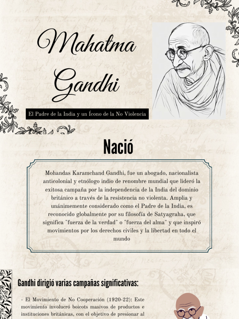 Biografía de Mahatma Gandhi: No Violencia y Verdad | PDF | Mahatma ...