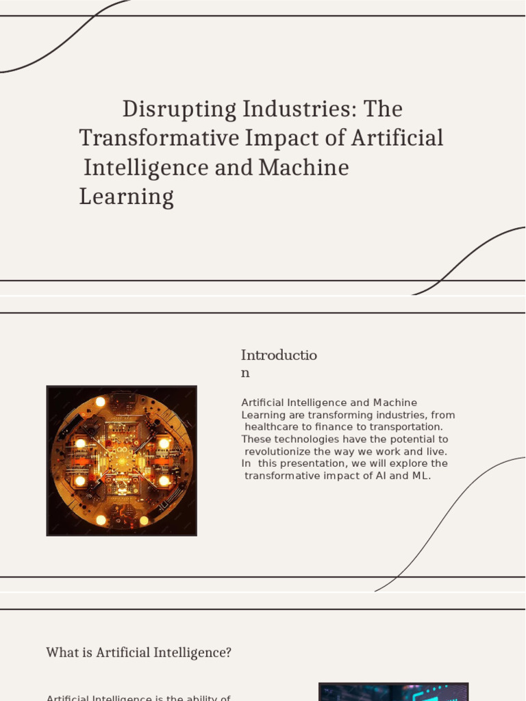 AI and ML: Transforming Industries Today | PDF | Machine Learning ...
