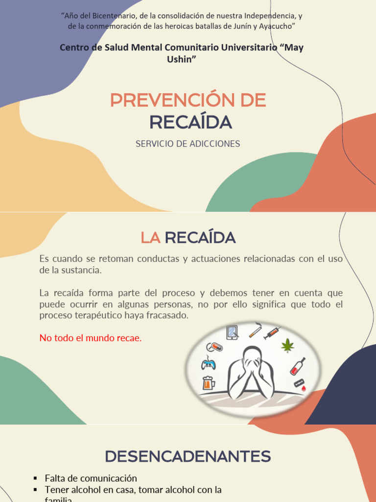 Prevención de Recaídas en Adicciones | PDF
