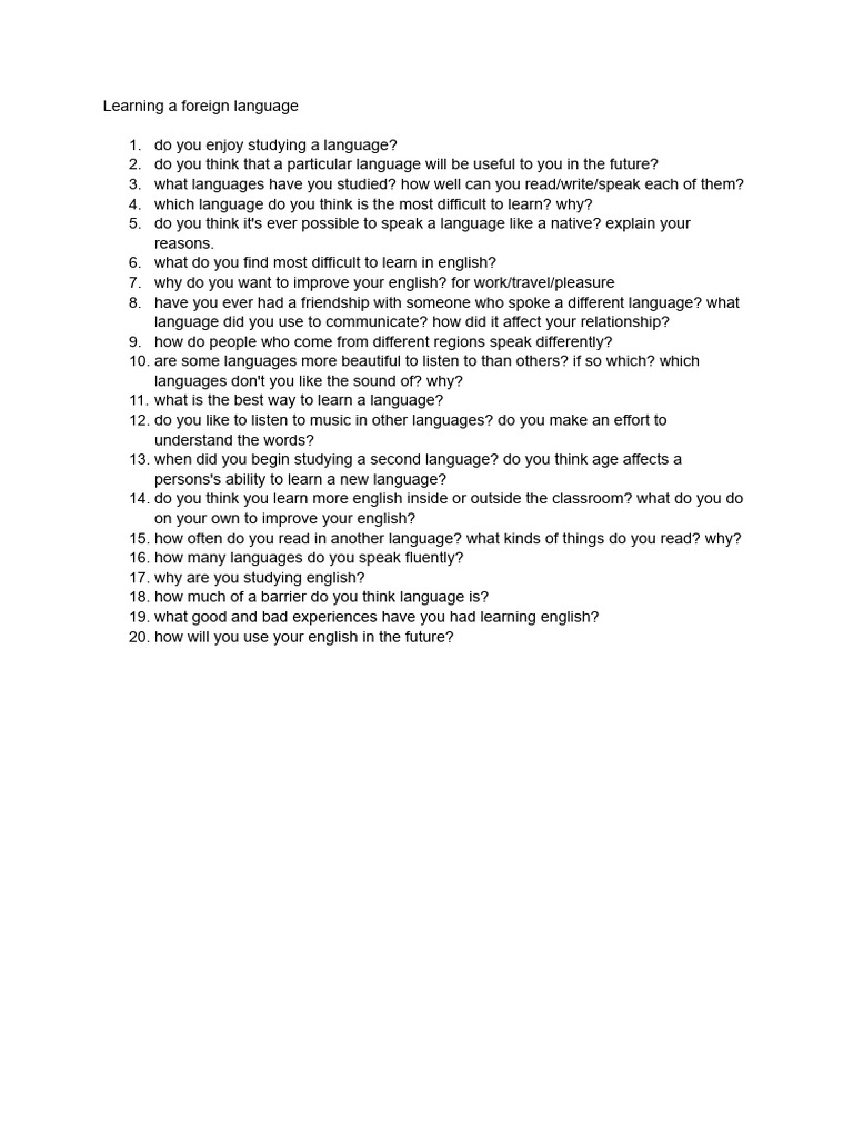 Tips for Learning a Foreign Language | PDF