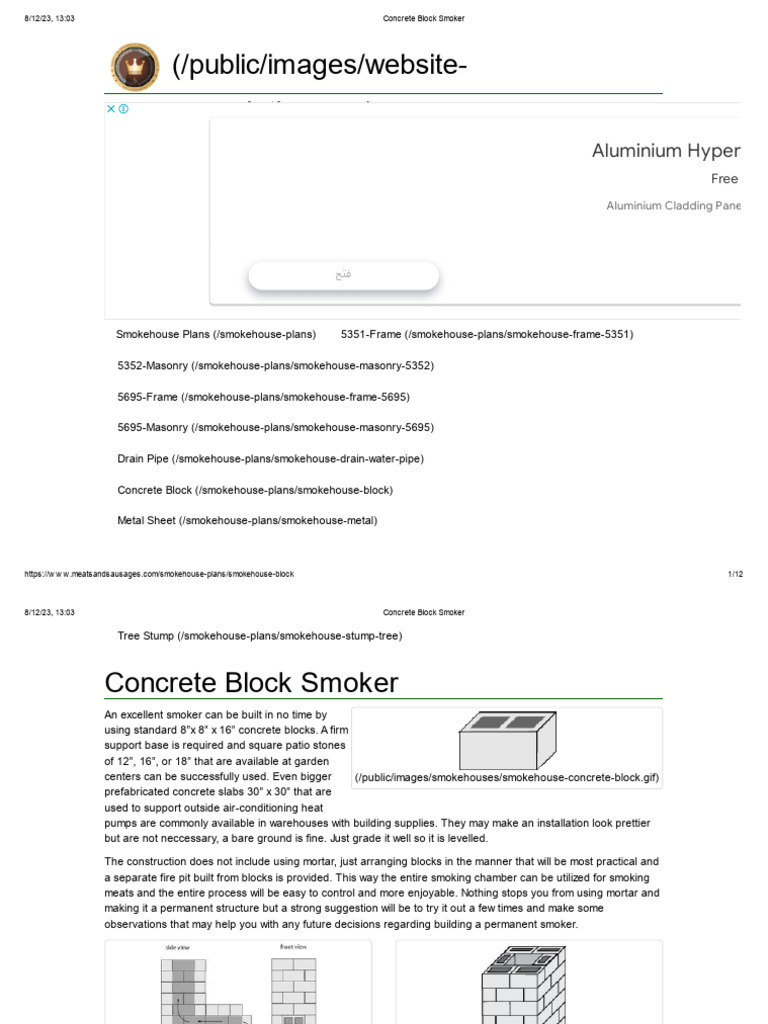 Concrete Block Smoker | PDF | Smoking (Cooking) | Building Engineering