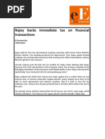 Rajoy Backs Immediate Tax on Financial Transactions