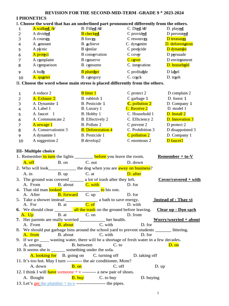 9 Revision For Mid Term 2 | PDF | Rainforest | Energy Development
