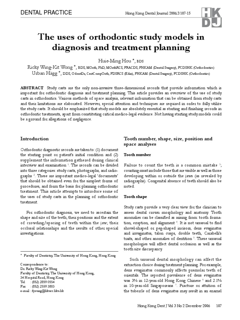Cast Analysis Tooth Orthodontics