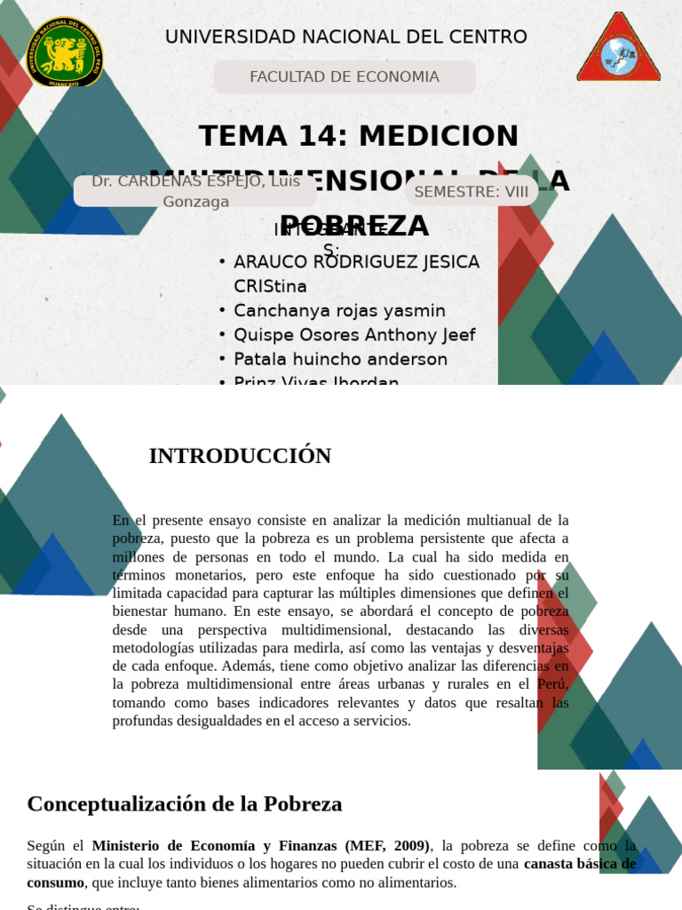 Medición Multidimensional de la Pobreza | PDF | Pobreza | Pobreza e ...