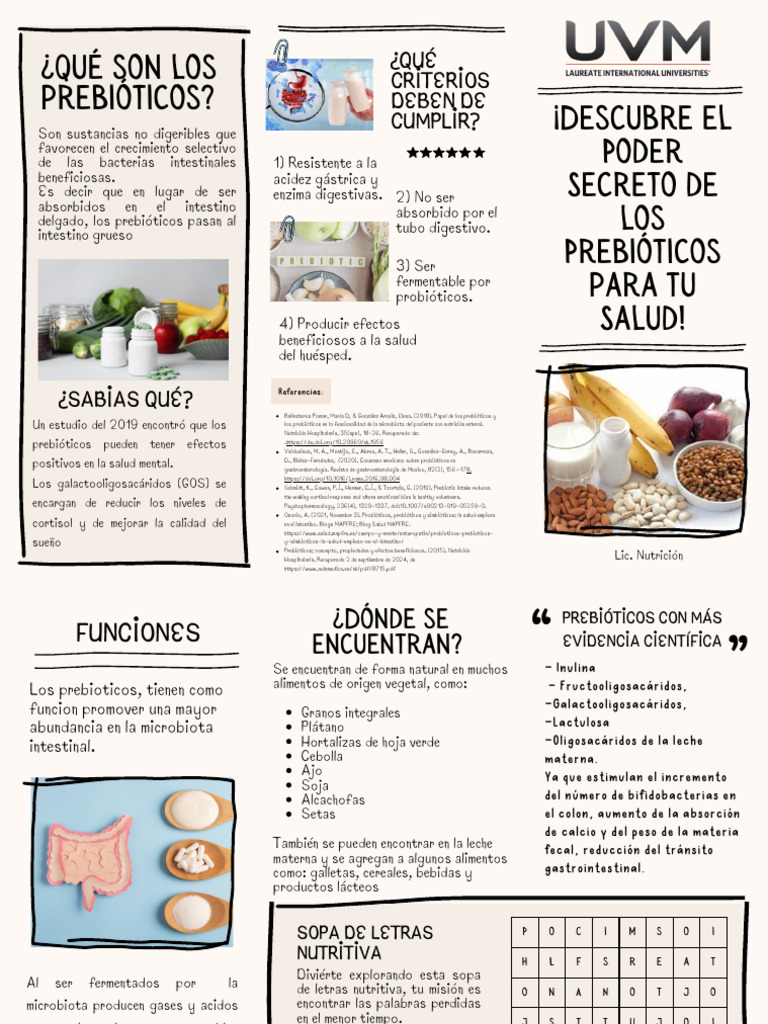 Prebióticos Triptico PDF | PDF | Gastroenterología