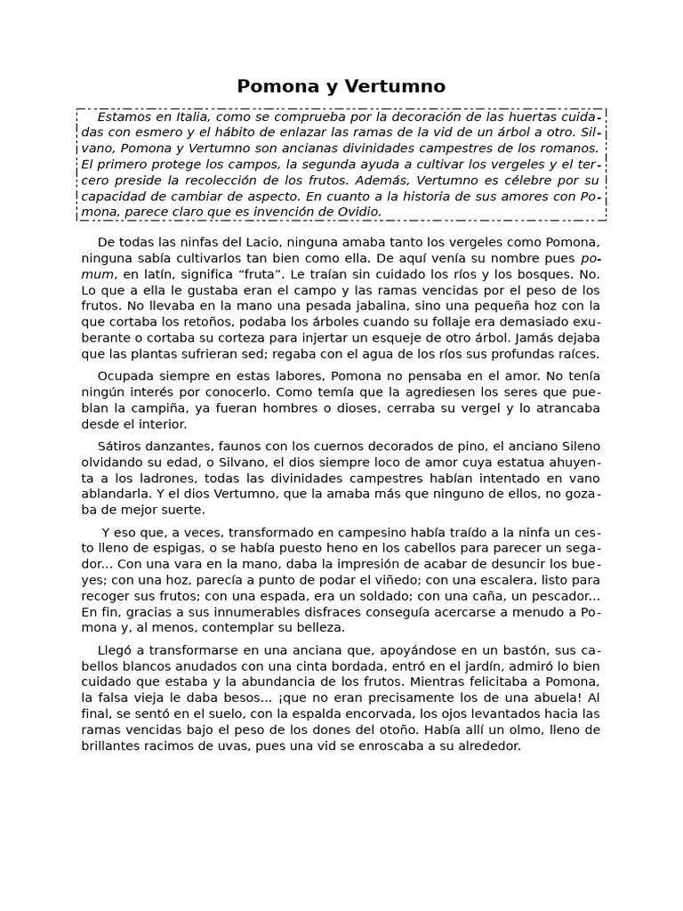 Pomona y Vertumno | PDF