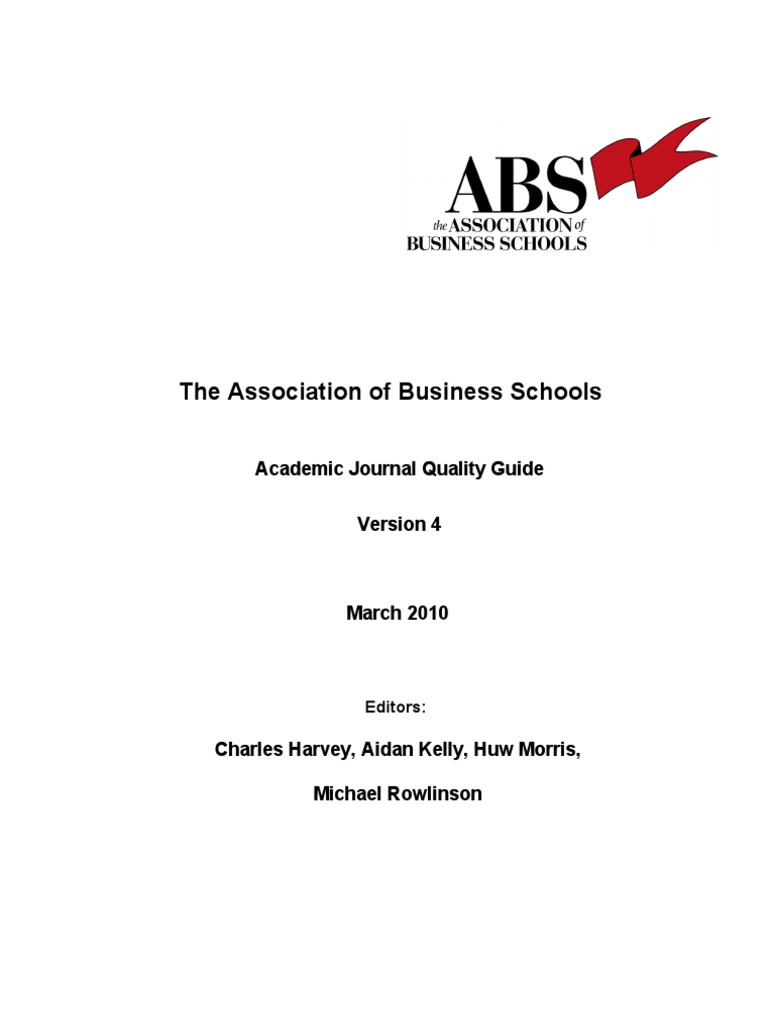 Abs Journal Ranking PDF Academic Journal Outlier