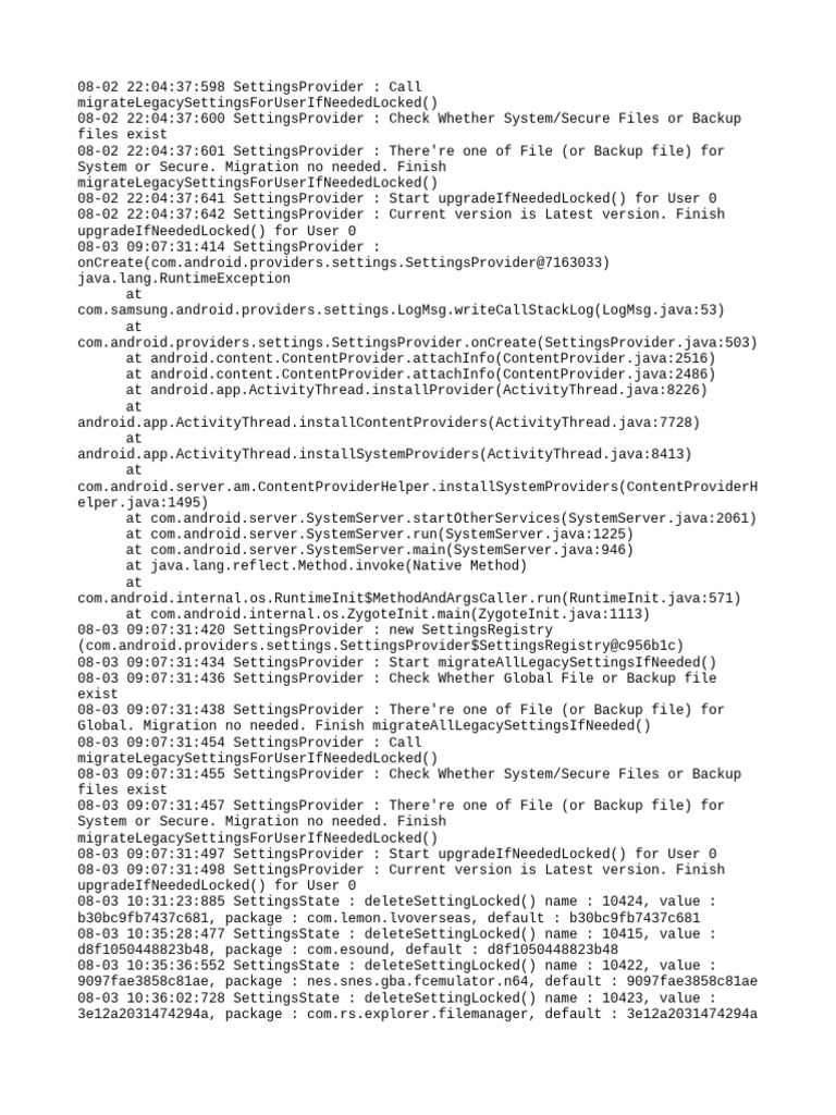 Settingsprovider | PDF | Java (Programming Language) | Backup