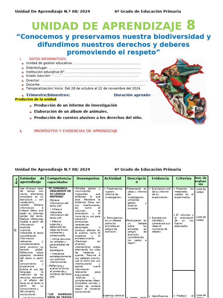 6° Grado Unidad de Aprendizaje 8 Noviembre | PDF | Decimal | División ...