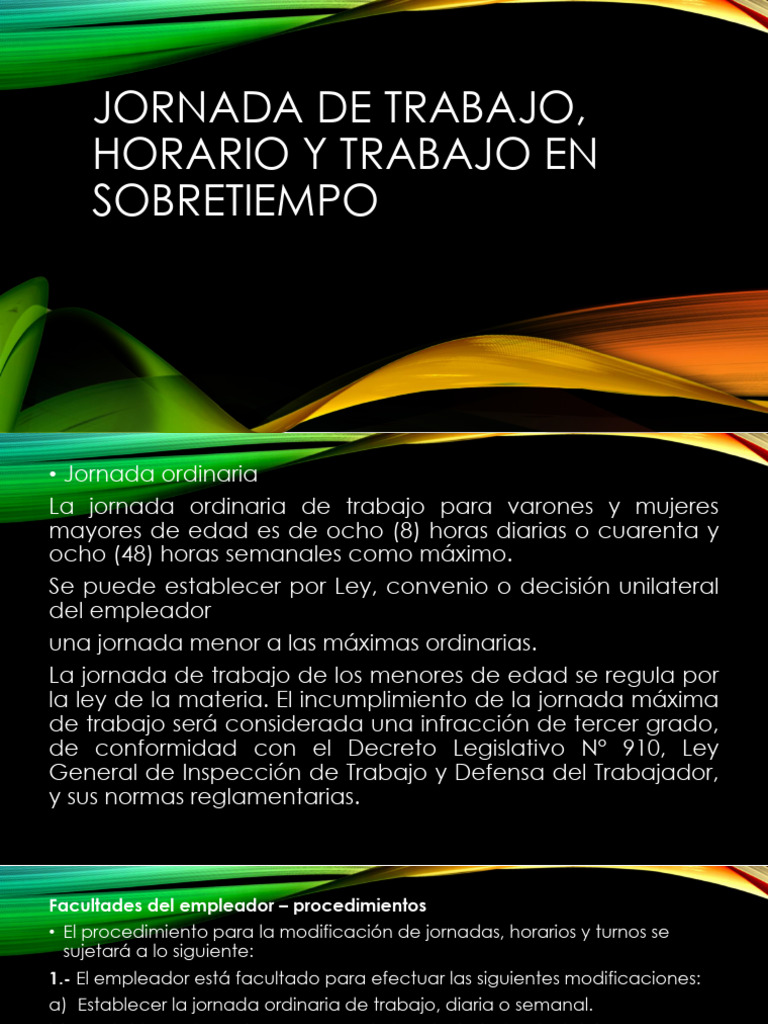 Semana 2 Jornada de Trabajo, Horario y Trabajo en | PDF | Tiempo de ...