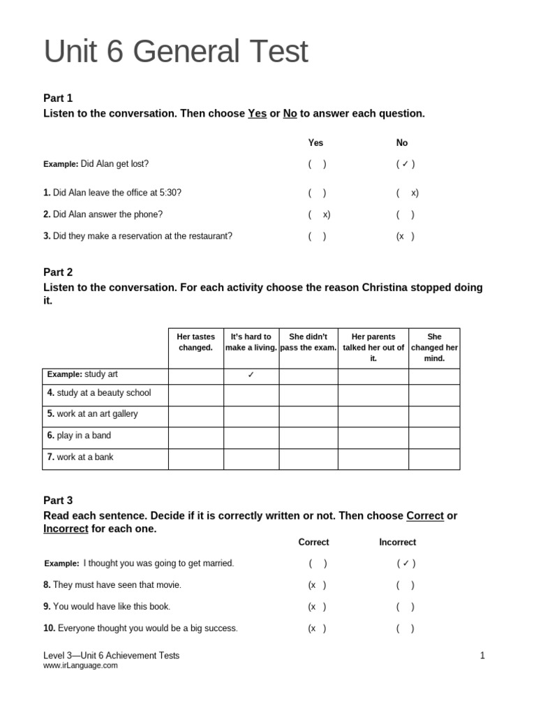 Unit 6 General Test Overview | PDF | Language Arts & Discipline