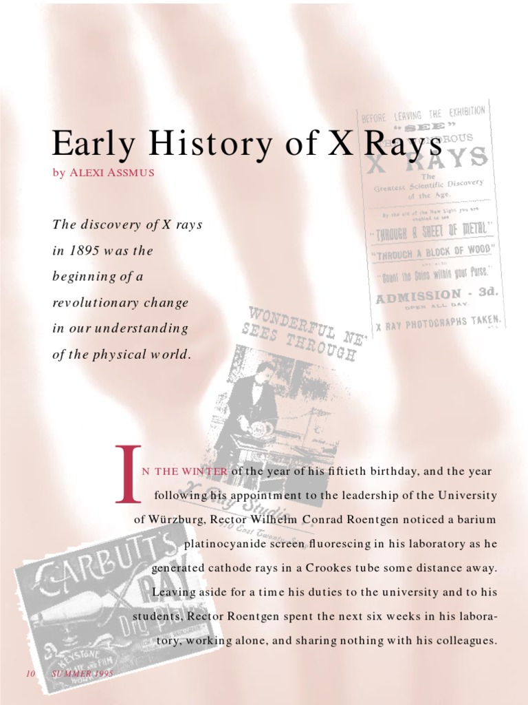 Early History of XRay PDF X Ray Electron