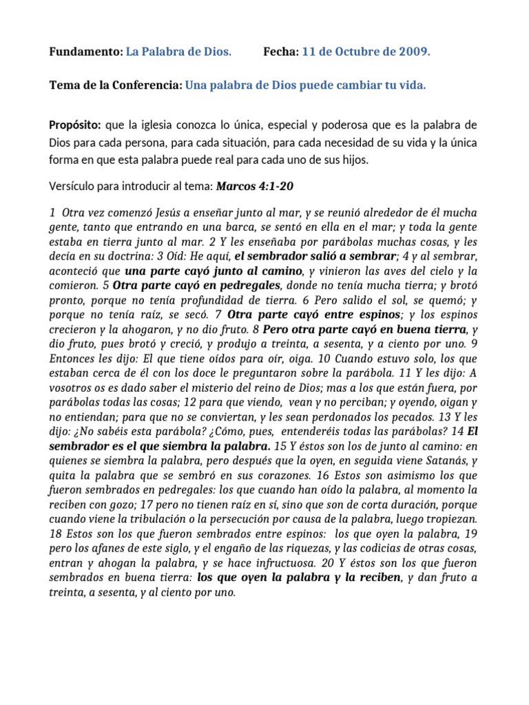 Una Palabra de Dios Puede Cambiar Tu Vida | PDF | Dios | Cristo (título)