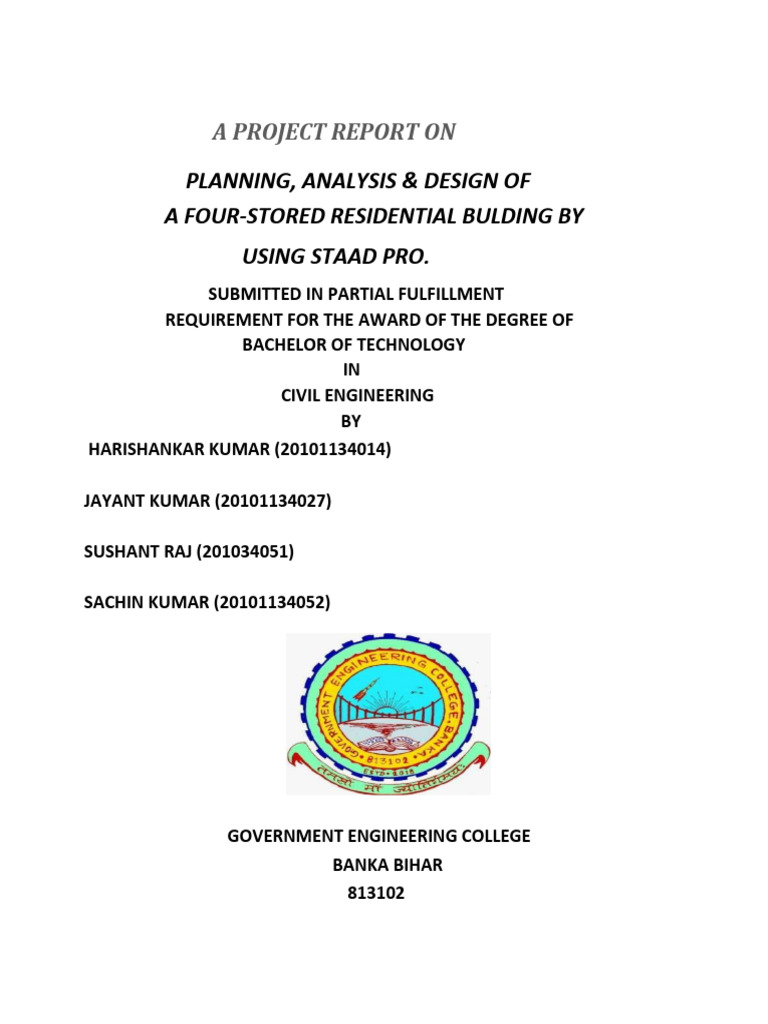 Report On Staad Pro Original | PDF | Beam (Structure) | Bending