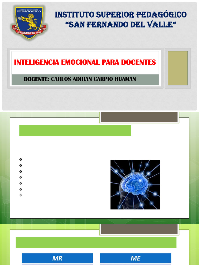 Inteligencia Emocional Docente | PDF | Inteligencia emocional | Las ...