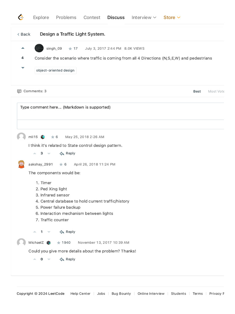 4. Design a Traffic Light System. - LeetCode Discuss | PDF