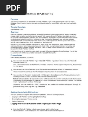 Getting Started With Oracle BI Publisher