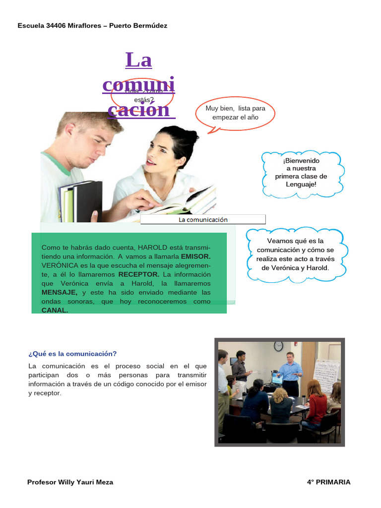 La Comunicación para Cuarto Grado de Primaria | PDF | Comunicación