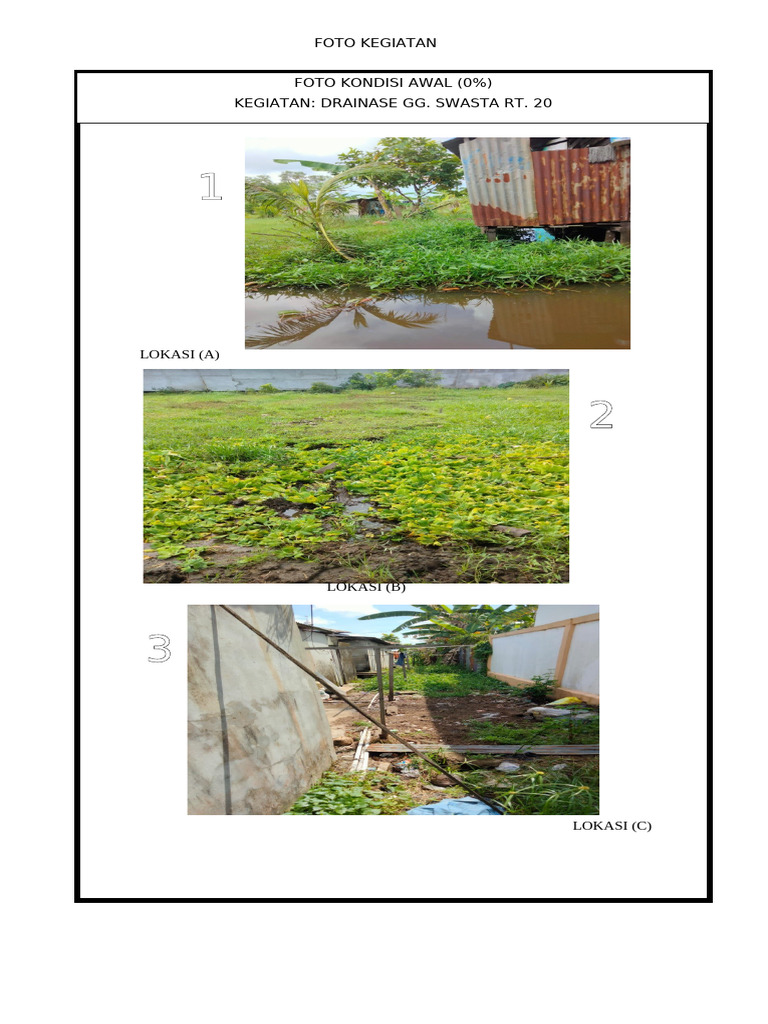 Foto Kegiatan DRAINASE RT 20 | PDF