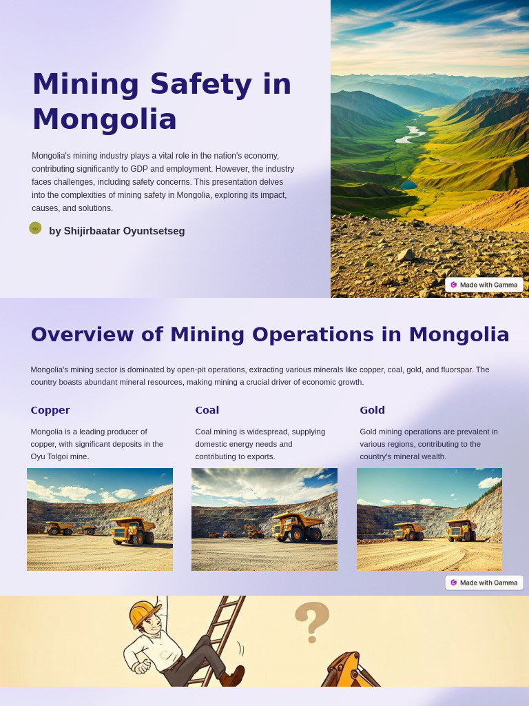 Enhancing Mining Safety in Mongolia | PDF | Occupational Safety And ...