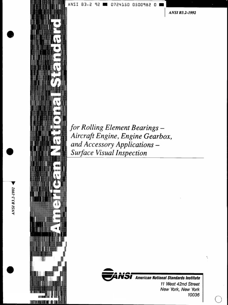 ANSI 83.2-1992: Bearing Inspection Standard | PDF | Corrosion | Bearing ...