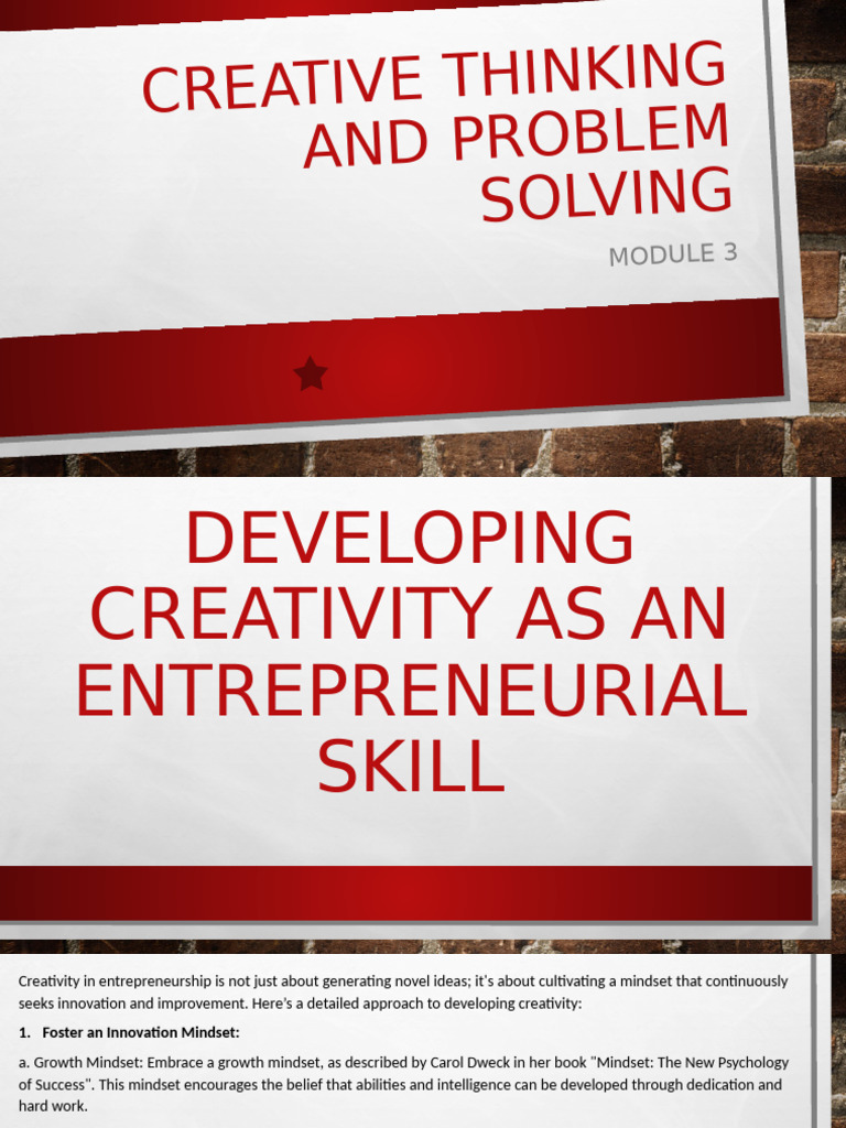 Enhancing Creativity in Entrepreneurship | PDF | Creativity | Design ...