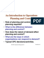 An Introduction To Operations Planning and Control