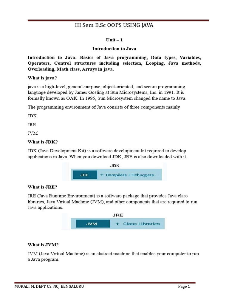 Unit 1 pdf java programming language java software platform 