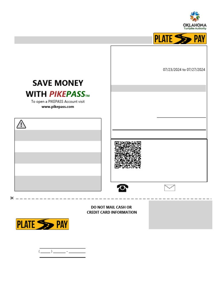 Pay Your Oklahoma Toll Invoice Online | PDF | Toll Road | Fee
