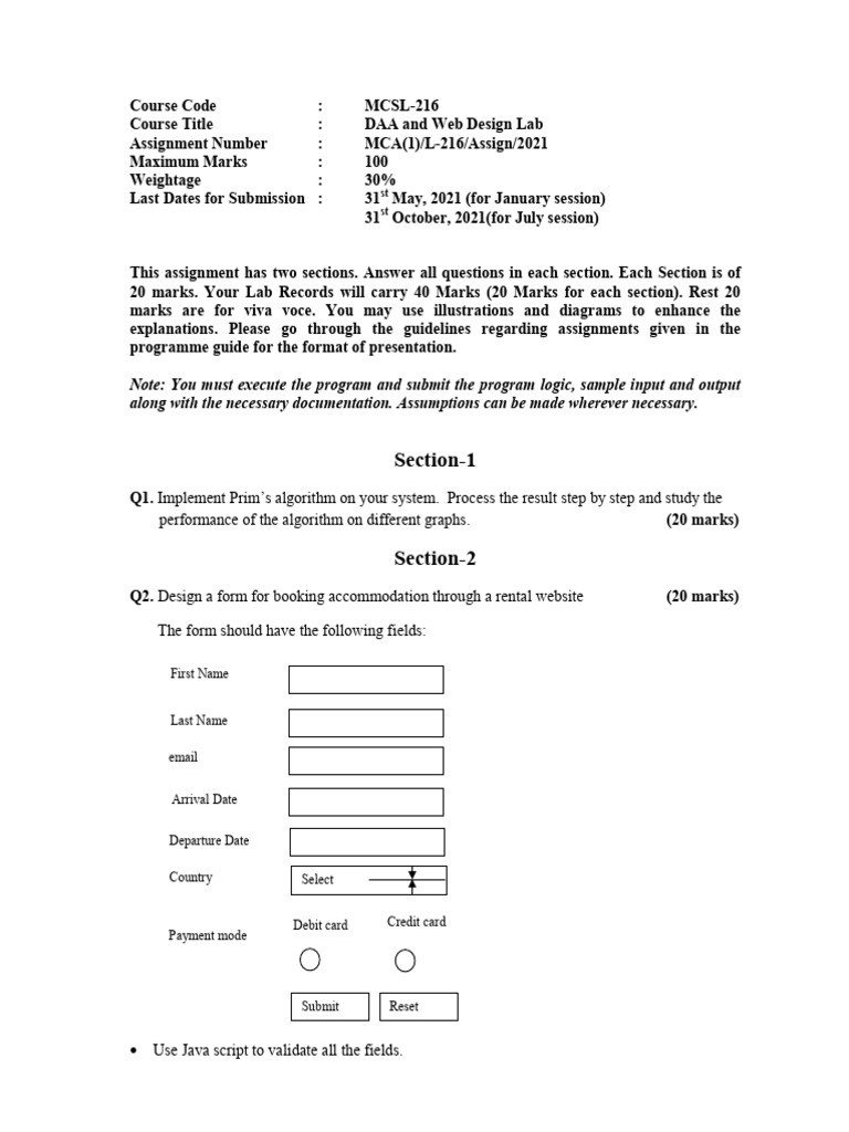 DAA and Web Design Lab Assignment Guide | PDF | Teaching Methods ...